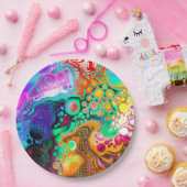 抽象芸術モダン流体アート ペーパープレート (パーティー)