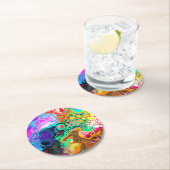 抽象芸術モダン流体アート ラウンドペーパーコースター (インサイチュ)