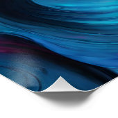 抽象芸術モダン流体アート – 青とピンク –  ポスター (コーナー)