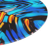 抽象芸術モダン液モダン液化波ブルーn カッティングボード (角)