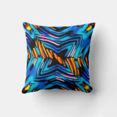 抽象芸術モダン液モダン液化波ブルーn クッション (裏面)