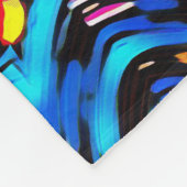 抽象芸術モダン液モダン液化波ブルーn フリースブランケット (角)