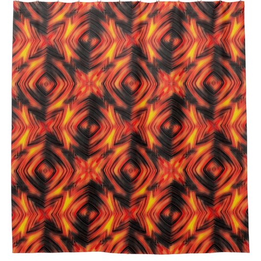 抽象芸術モダン液モダン液波茶色 シャワーカーテン (正面)