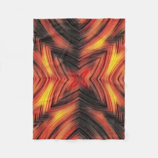 抽象芸術モダン液モダン液波茶色 フリースブランケット (正面)