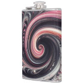 抽象芸術モダン渦巻きピンク、白黒 フラスク (左)
