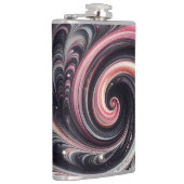 抽象芸術モダン渦巻きピンク、白黒 フラスク (右)