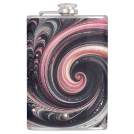 抽象芸術モダン渦巻きピンク、白黒 フラスク