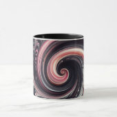 抽象芸術モダン渦巻きピンク、白黒 マグカップ (中央)