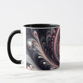 抽象芸術モダン渦巻きピンク、白黒 マグカップ (左)