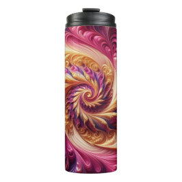 抽象芸術モダン渦巻きピンク、金ゴールド、紫 タンブラー