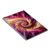 抽象芸術モダン渦巻きピンク、金ゴールド、紫 ノートブック (右側)