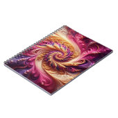 抽象芸術モダン渦巻きピンク、金ゴールド、紫 ノートブック (左側)