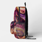抽象芸術モダン渦巻きピンク、金ゴールド、紫 プリントバックパック (右)
