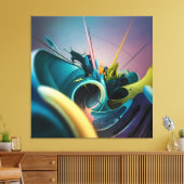 抽象芸術モダン無限エネルギーのアートバースト⚡🌈 キャンバスプリント (インサイチュ (リビング))