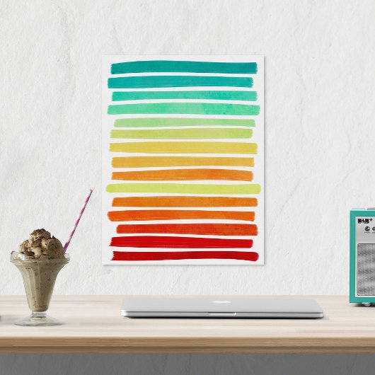 抽象芸術モダン熱帯の夏のカラーブラシ ポスター