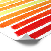 抽象芸術モダン熱帯の夏のカラーブラシ ポスター (角)