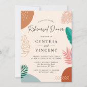 抽象芸術モダン熱帯夏リハーサルディナー 招待状 (正面)