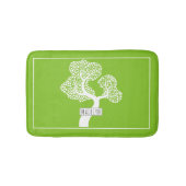 抽象芸術モダン白い木と名前ライムグリーン バスマット (正面)