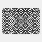 抽象芸術モダン白黒の幾何学的パターン ラッピングペーパーシート (正面3)