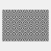 抽象芸術モダン白黒の幾何学的パターン ラッピングペーパーシート (正面2)