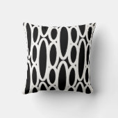抽象芸術モダン白黒の楕円パターン クッション (裏面)