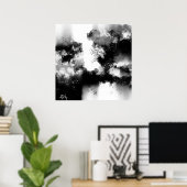 抽象芸術モダン白黒アートプリント ポスター (ホームオフィス)