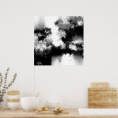 抽象芸術モダン白黒アートプリント ポスター (キッチン)