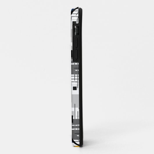 抽象芸術モダン白黒イエローオーナメント地域 Case-Mate iPhoneケース (裏面/左)