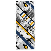 抽象芸術モダン白黒イエローオーナメント幾何学模様 ワインギフトバッグ (裏面)