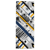 抽象芸術モダン白黒イエローオーナメント幾何学模様 ワインギフトバッグ (正面)