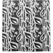 抽象芸術モダン白黒オーナメントデコモザイク シャワーカーテン (正面)