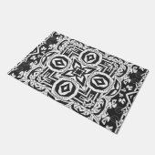 抽象芸術モダン白黒オーナメントデコモザイク ドアマット (アングル)