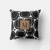 抽象芸術モダン白黒サークルモノグラム クッション (裏面)