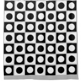 抽象芸術モダン白黒シャワーカーテン シャワーカーテン (正面)