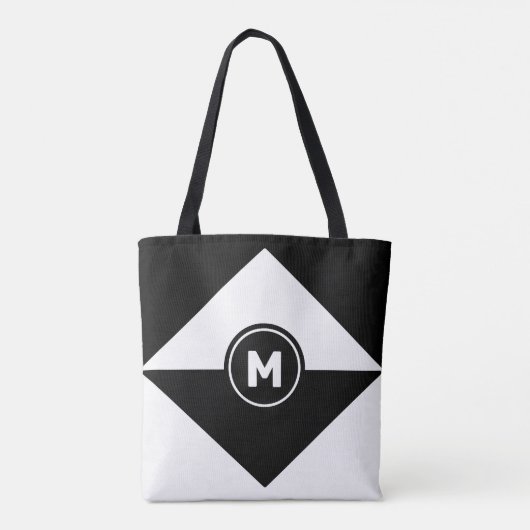 抽象芸術モダン白黒トートバッグ トートバッグ (裏面)