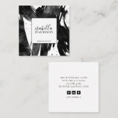 抽象芸術モダン白黒メイクアップアーティスト スクエア名刺 (正面/裏面)