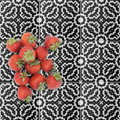 抽象芸術モダン白黒モザイク模様 タイル