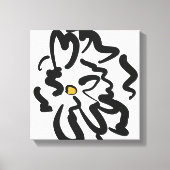 抽象芸術モダン白黒花 キャンバスプリント (正面)