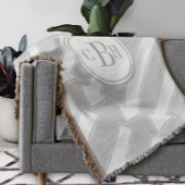 抽象芸術モダン矢印グレーモノグラムパターン スローブランケット
