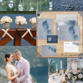 抽象芸術モダン石板ブルーグレーミストイニシャル ラウンドシール