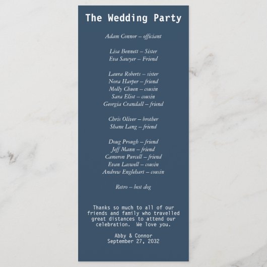 抽象芸術モダン石板ブルーグレーミストウォーター色 プログラム (裏面)