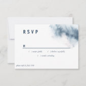 抽象芸術モダン石板ブルーグレーミストウォーター色 出欠カード (正面)