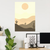 抽象芸術モダン砂漠 ポスター (ホームオフィス)