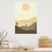 抽象芸術モダン砂漠 ポスター (キッチン)