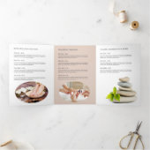 抽象芸術モダン禅ストーンズ金ゴールドウェルネスパンフレット 三つ折りカード (内部)