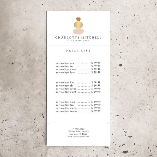 抽象芸術モダン禅ストーンズ金ゴールドロゴヨガ、マッサージ ラックカード