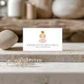 抽象芸術モダン禅ストーンズ金ゴールドロゴヨガ、マッサージ 名刺