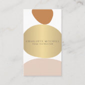 抽象芸術モダン禅ストーンズ金ゴールドロゴヨガ、マッサージ 名刺 (正面)