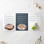 抽象芸術モダン禅ストーンピーチ・ウェルネス・パンフレット 三つ折りカード (内部)