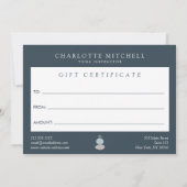 抽象芸術モダン禅ストーンブルーロゴギフトカード ノートカード (裏面)